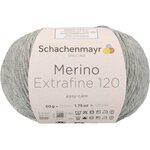 Schachenmayr Merino Extrafine 120 190 meleerattu vaaleanharmaa