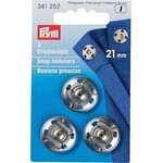 Prym Sew-on Snap Fasteners 21 mm Srebrny