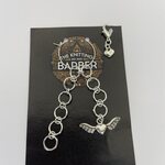 TKB Jewelry row counter, kierroslaskuri & avattava silmukkamerkki Hopeinen enkelinsiivet - sydän