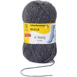 Regia 4-säikeinen sukkalanka 50 g 0525 Tummanharmaa