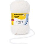 Regia 4-säikeinen sukkalanka 50 g 2080 valkoinen