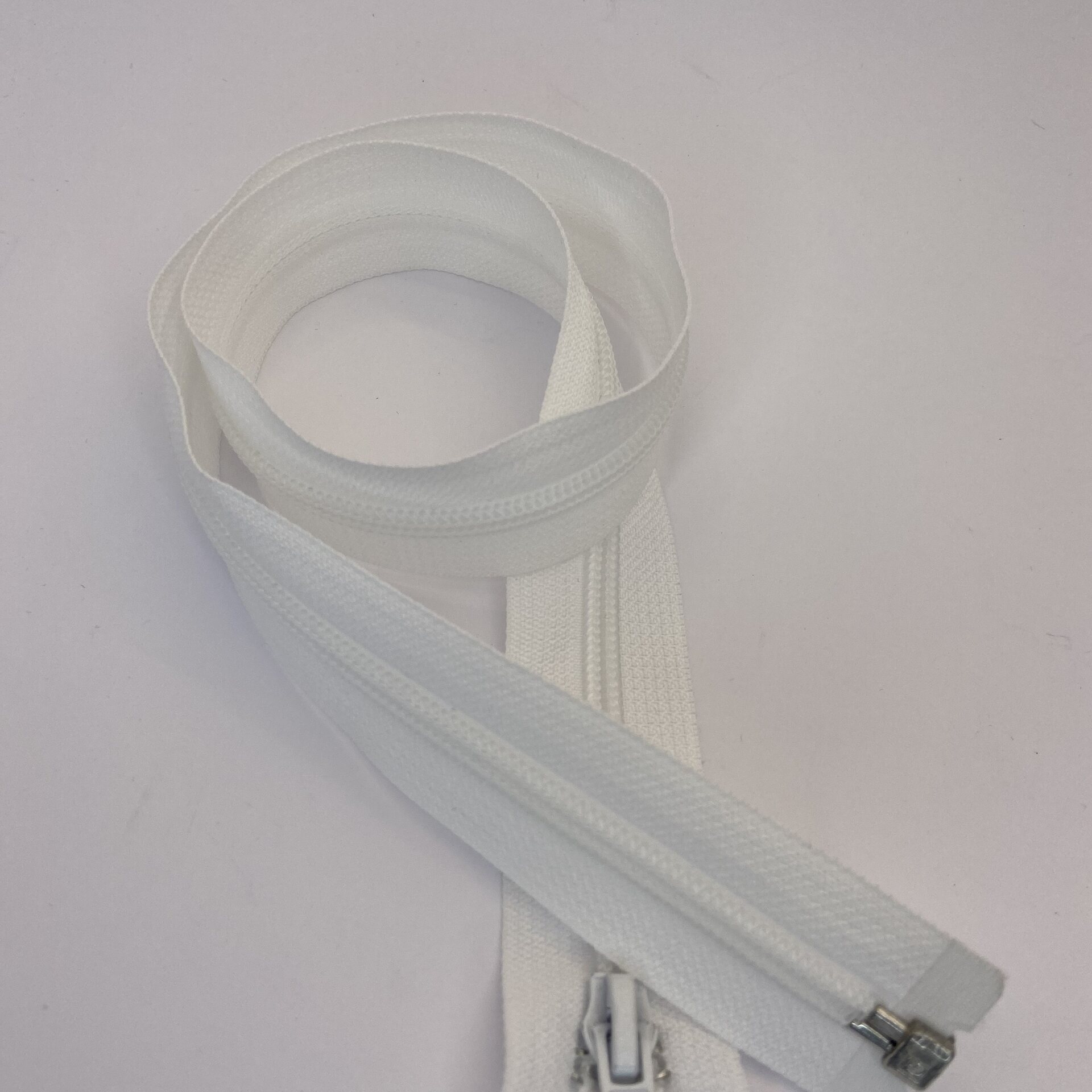 SOO Open-End Spiral Zipper – Jacket Zipper for Sewing, 6mm, 65cm White