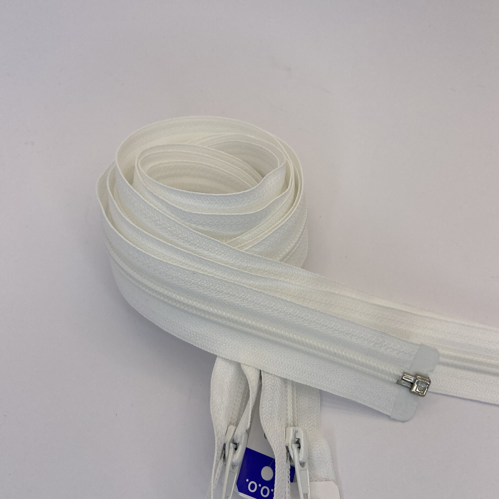 SOO Open-End Spiral Zipper – Jacket Zipper for Sewing 6mm, 90cm White
