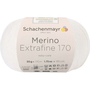Schachenmayr Merino Extrafine 170, 01 valkoinen