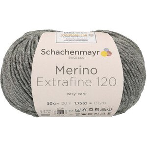 Schachenmayr Merino Extrafine 120, 192 meleerattu keskiharmaa