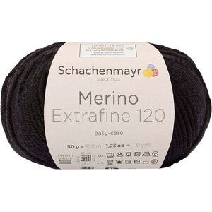 Schachenmayr Merino Extrafine 120, 199 musta