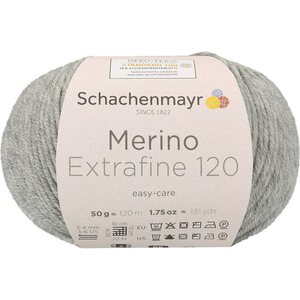Schachenmayr Merino Extrafine 120, 190 meleerattu vaaleanharmaa