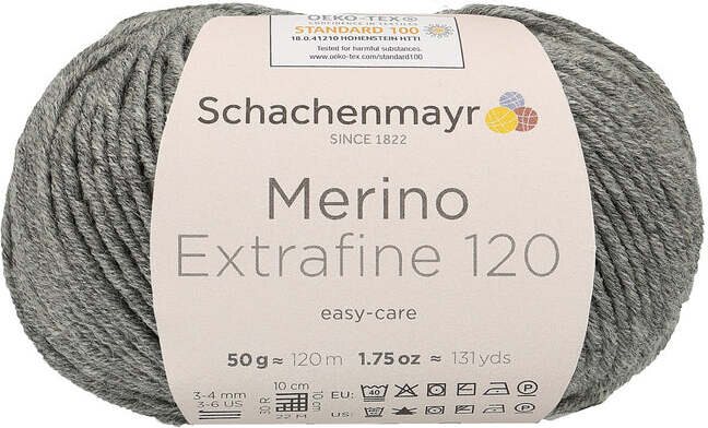 Schachenmayr Merino Extrafine 120 192 meleerattu keskiharmaa