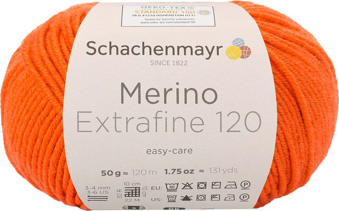 Schachenmayr Merino Extrafine 120 125 appelsiini