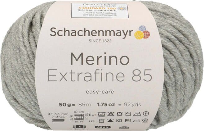 Schachenmayr Merino Extrafine 85 290 meleerattu vaaleanharmaa