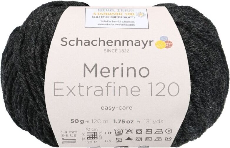 Schachenmayr Merino Extrafine 85 298 meleerattu antrasiitti