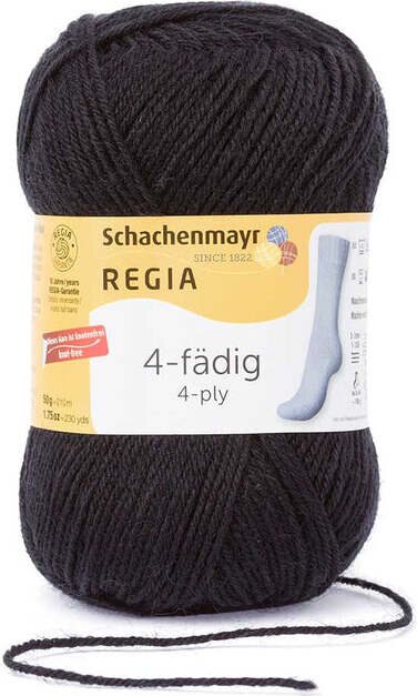 Regia 4-ply sock yarn 50 g 2066 Black