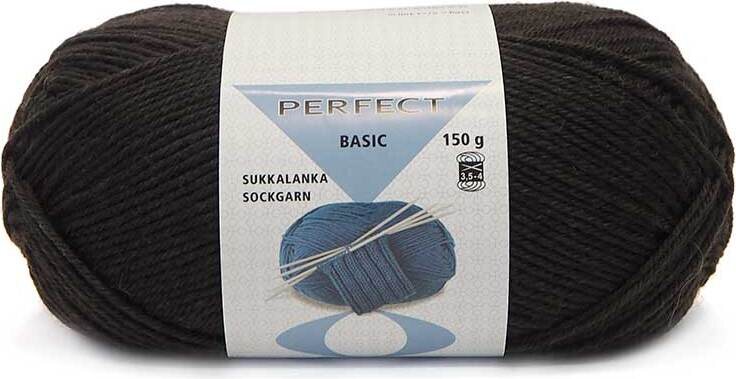 Perfect Basic, durable 8-ply sock yarn for everyday wear 150g 15 harmaanmusta
