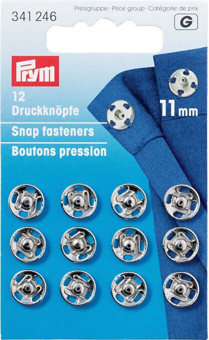 Prym Sew-on Snap Fasteners 11 mm Argint
