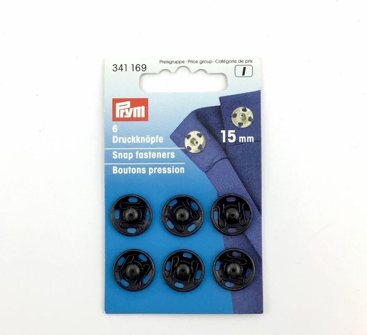 Prym Sew-on Snap Fasteners 15 mm Negru