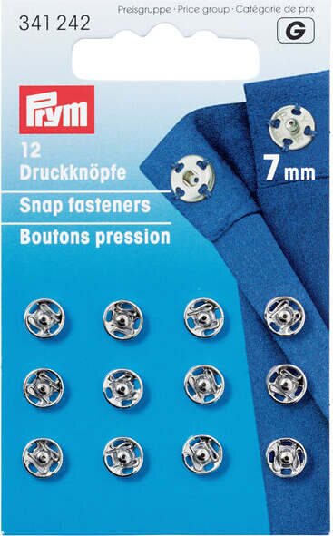Prym Sew-on Snap Fasteners 7 mm argint