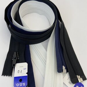 SOO Open-End Spiral Zipper – Jacket Zipper for Sewing, 6mm, 70cm