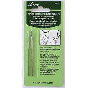 Clover Darning Needle with Latch Hook Eye – 2 pcs