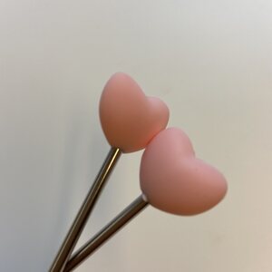 FG Silicone Needle Caps Pink Heart 2 pcs – knitting accessory